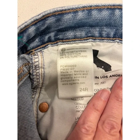 AG Adriano Goldschmied Ex-Boyfriend Slim Jeans Light Indigo 24R LED1575BT20YSWK - Picture 8 of 13
